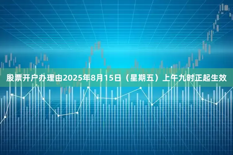 股票开户办理由2025年8月15日（星期五）上午九时正起生效